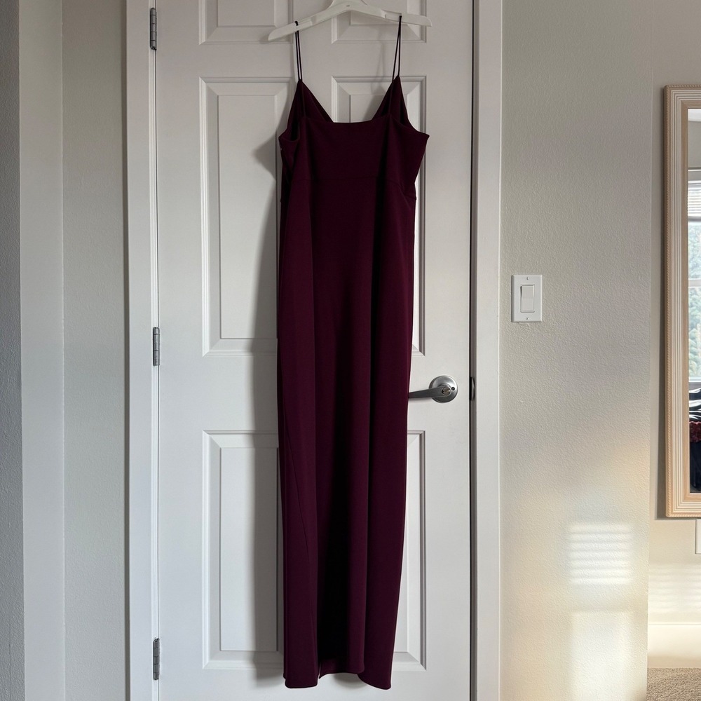 Sachin & Babi Paulina Gown Size 14 Deep Wine Formal Cowl Neck Crepe Dress NWT - Picture 6 of 11